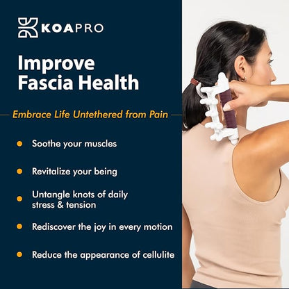KOAPRO Fascia Massage Tool for Stress Relief - Portable Facia Blaster for Muscle Recovery and Circulation, Revolutionary Myofascial Release Tool for Sore Muscles, Tension, and Holistic Fascia Health
