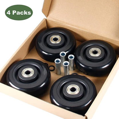 4" x 1.25" Push Cart Wheels PU Caster Wheel Workbech Wheels, Grocery Cart Wheels, Replacement Just Wheels for Platform Trucks, Rolling Instrument Road Cases, Trolleys 4 Inches Wheels 3/8" axle