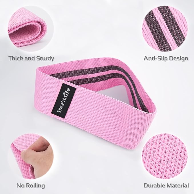 TheFitLife Resistance Exercise Bands for Women - Fabric Workout Bands for Booty, Hip, Glute, Leg, Thigh, Squat, Butt Lift Excersize and Fitness Loop Bands for Home Gym