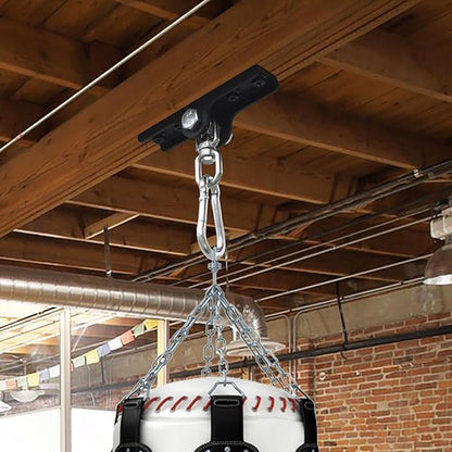 Heavy Bag Hanger - Heavy Duty Punching Bag Mount Hanger Bracket,360° Rotation Wall Ceiling Mount Wood Beam Hook for Boxing Muay Thai Training,Aerial Yoga Swing & Hammock