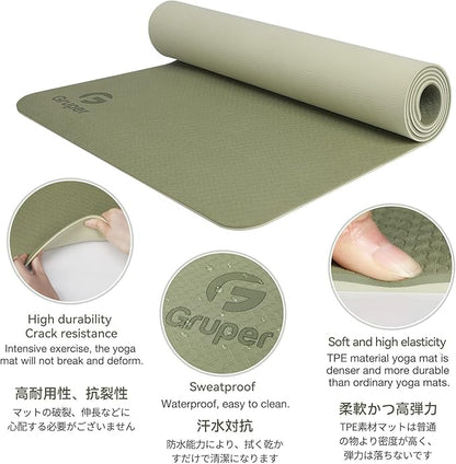 Yoga Mat Non Slip, Eco Friendly Fitness Exercise Mat with Carrying Strap,Pro Yoga Mats for Women,Workout Mats for Home, Pilates and Floor Exercises