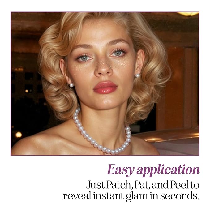 Fazit Makeup Patches - Gold - Face Glitter Makeup Speckles - Glow Up Makeup Patches - Face Glitter Speckles Patches - Cute Glitter Makeup Accessories for Women - Cosmetic Glitter for Face - 6 Count