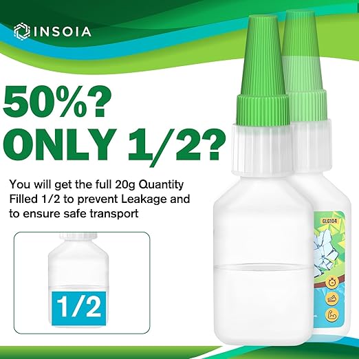 Glass Glue, 20g Clear Super Glue for Glass Repair Quick Fix Glass Adhesive Heavy Duty Strong Crazy Instant Glue for Bonding Glass, Acrylic, Ceramics, Mirrors, DIY Crafts