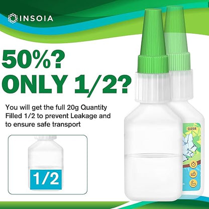 Glass Glue, 20g Clear Super Glue for Glass Repair Quick Fix Glass Adhesive Heavy Duty Strong Crazy Instant Glue for Bonding Glass, Acrylic, Ceramics, Mirrors, DIY Crafts