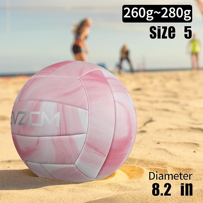 EVZOM Super Soft Volleyball Beach Volleyball Official Size 5 for Outdoor/Indoor/Pool/Gym/Training Premium Volleyballs Equipment Durability Stability Sports Ball