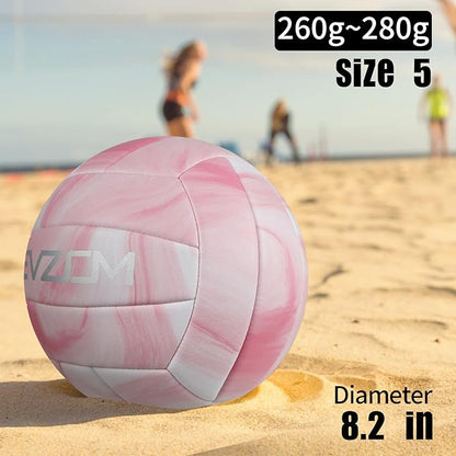 EVZOM Super Soft Volleyball Beach Volleyball Official Size 5 for Outdoor/Indoor/Pool/Gym/Training Premium Volleyballs Equipment Durability Stability Sports Ball