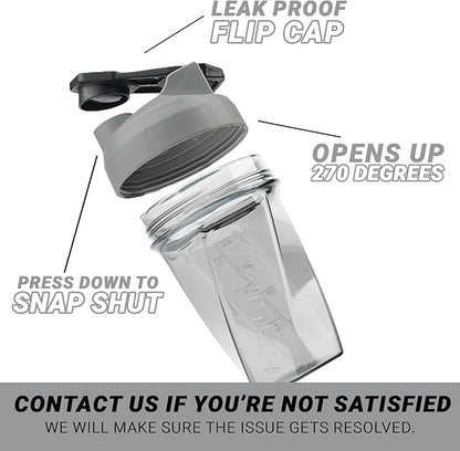 HELIMIX 1.5 Vortex Blender Shaker Bottle Holds Upto 20oz | No Blending Ball or Whisk | USA Made | Portable Pre Workout Whey Protein Drink Shaker Cup | Mixes Cocktails Smoothies Shakes | Top Rack Safe