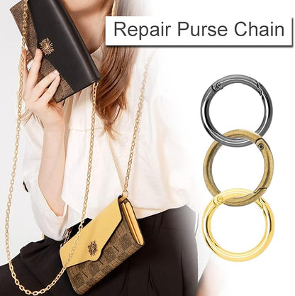 12Pack 1 Inch Spring O Ring Clip Keychain, 4 Colors Round Carabiner Clip Keyrings Snap Hook Buckle for Purse Shoulder Bag Chain Ring Clip Replacement Paracord Keychain Lanyard Leather Repair Hardware