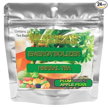 Energybolizer Perfect Weight Herbal Tea (24 Bags)| Natural Energy Booster for Women and Men | Increase Energy, Improve Digestion (Plum Grape Apple Pear)