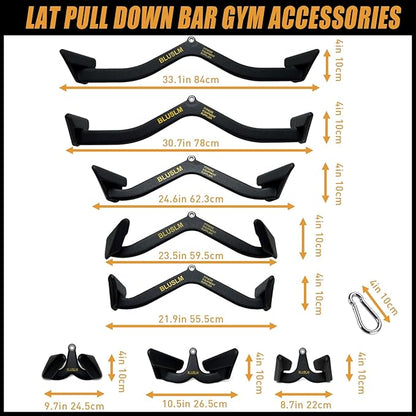 Lat Pulldown Bar - T Bar Row & Tricep Attachment for Home Gym Exercise