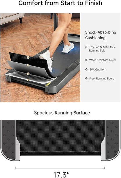 WALKINGPAD R Series Folding Treadmill, 2 in 1 Walking Pad Under Desk Treadmill for Home and Office, Compact Foldable Design with App Control and LED Display, Spacious Belt for Walking or Running
