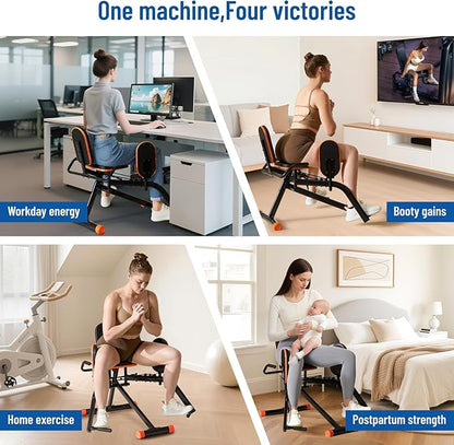 Hip Abductor Machine for Home Gym | Compact Glute Trainer & Thigh Workout Equipment with 3-Level Resistance,Silent Design | Leg Abductor Machine & Booty Builder for Women/Men