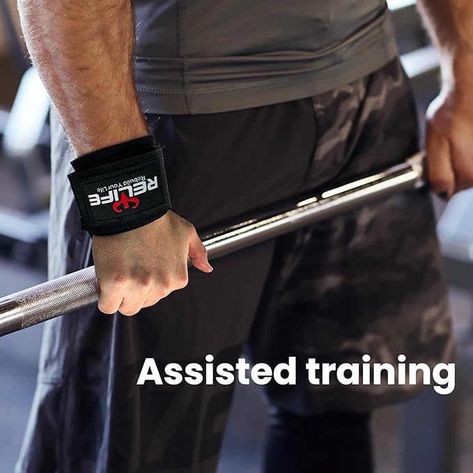 RELIFE REBUILD YOUR LIFE Lifting Hooks for Men and Women(Pair), Pull Up Straps, Gym Reapers Lifting Wrist Grips, Heavy Powerlifting, Lifting Hooks for Weight Lifting