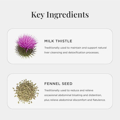 JSHealth Vitamins Detox and Debloat Liver Health Formula | Liver Detox Pills | Debloating Formula with Milk Thistle, Turmeric, Fennel | Liver Cleanse Supplement (120 Tablets)