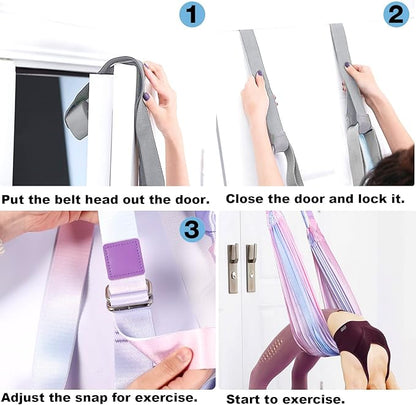 Tchrules Leg Stretcher Strap, Backbend Training Belt with Door Anchor, Flexibility Trainer Stretching Equipment Assist Stretch Strap for Fitness Gymnastics Dance Aerial Yoga Ballet