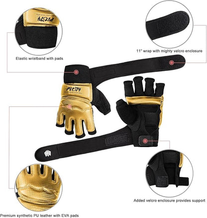 FitsT4 Sports Half Mitts MMA UFC Training Boxing Punch Bag Martial Arts Gloves