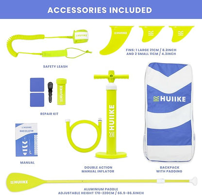 Inflatable Paddle Board for Adults with Accessories Included, Oar, Fins, Pump. Stand Up Paddleboard Great Stability and Resistance. 10’ x 33" x 5.9", Maximum Load 286 lb