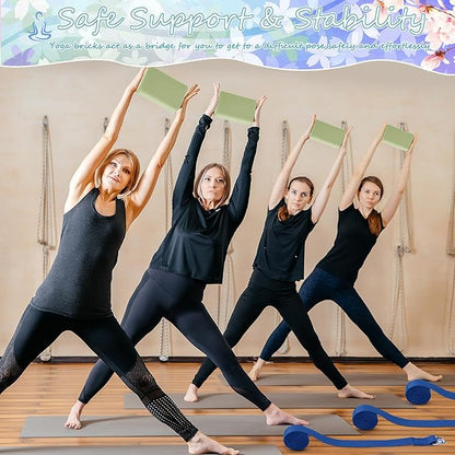 Outus 20 Pcs Yoga Blocks Bulk 9 x 6 x 3 Inch High Density Bricks to Improve Strength Flexibility Balance Soft Non Slip Gymnastic Blocks for Yoga Sports