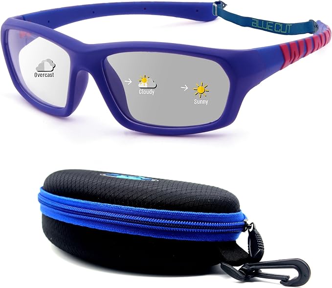 BLUE CUT Sports Protection Goggles, Photochromic Lenses Safety Glasses for Basketball, Pickleball and Outdoor Sports