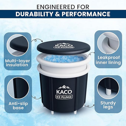 Ice Plunge Tub – Large Insulated Ice Bath for Cold Water Therapy – 100 Gallon Portable Ice Barrel for Athletes, Recovery & Wellness – Durable PVC, Easy Setup, Leakproof & Spacious