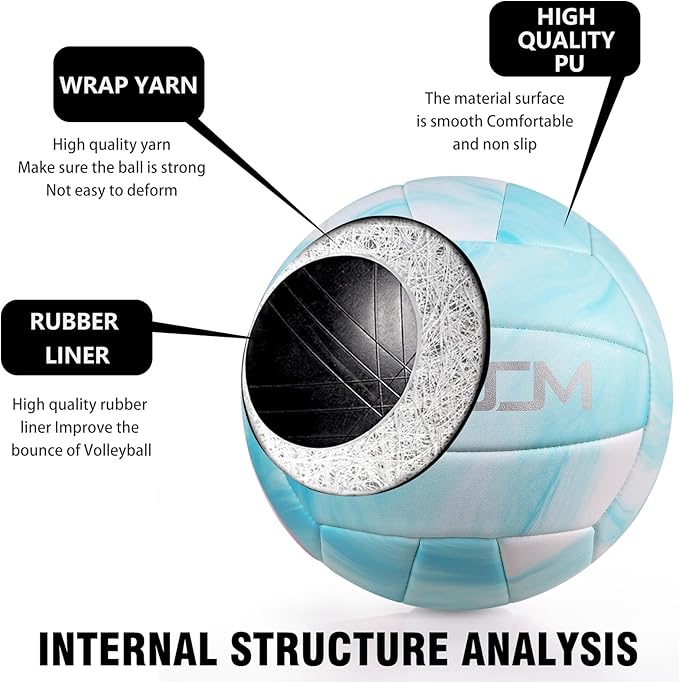 EVZOM Super Soft Volleyball Beach Volleyball Official Size 5 for Outdoor/Indoor/Pool/Gym/Training Premium Volleyballs Equipment Durability Stability Sports Ball