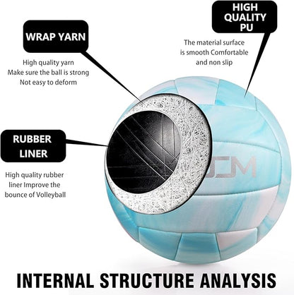 EVZOM Super Soft Volleyball Beach Volleyball Official Size 5 for Outdoor/Indoor/Pool/Gym/Training Premium Volleyballs Equipment Durability Stability Sports Ball