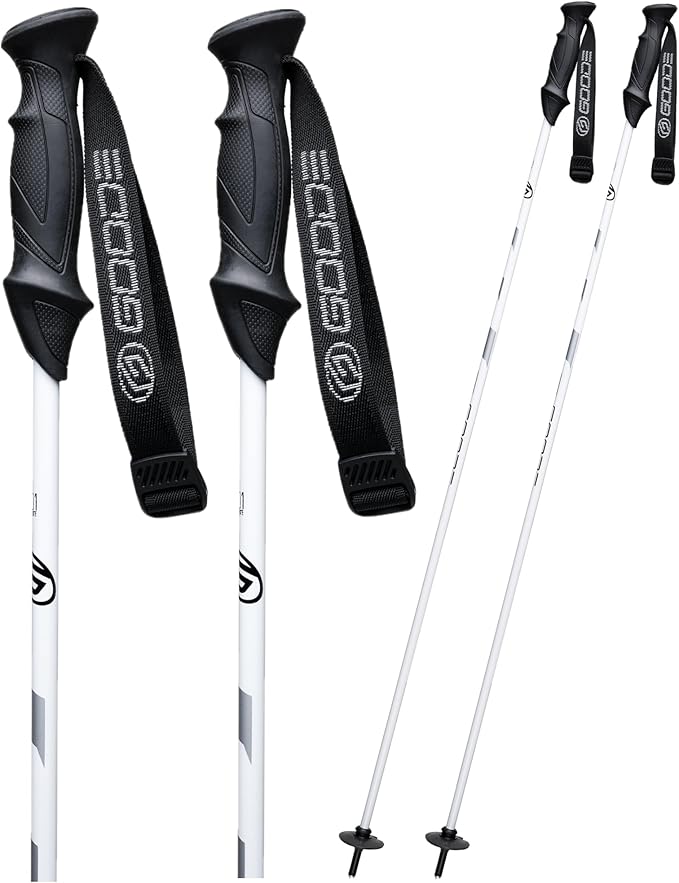 GOODE G-Max Summit Ski Poles – Lightweight & Durable Carbon Composite Downhill Ski Poles for Men & Women – Ergonomic Grip & Shock Absorbing Design – Pair