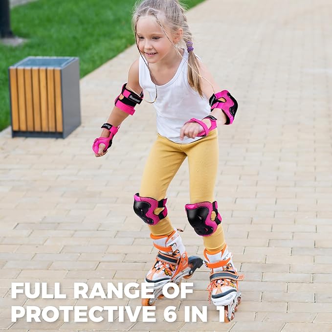 BOSONER Kids/Youth Knee Pad Elbow Pads Guards Protective Gear Set for Roller Skates Cycling BMX Bike Skateboard Inline Skatings Scooter Riding Sports