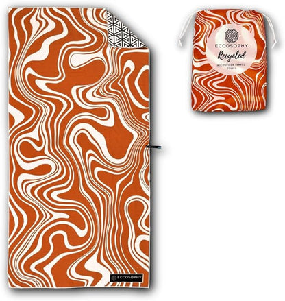 ECCOSOPHY Microfiber Beach Towel - Sand Free Towels are Quick Dry, Light Weight, Super Absorbent - Perfect Pool, Travel, Cruise, Camping Essentials - Oversized Extra Large for Adults 71x35 in