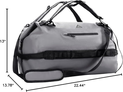Haimont Large Waterproof Duffel Backpack Roll-Top Heavy Duty Dry Duffle Bag for Boating, Travel, Motorcycle, Kayaking, Camping, 60L