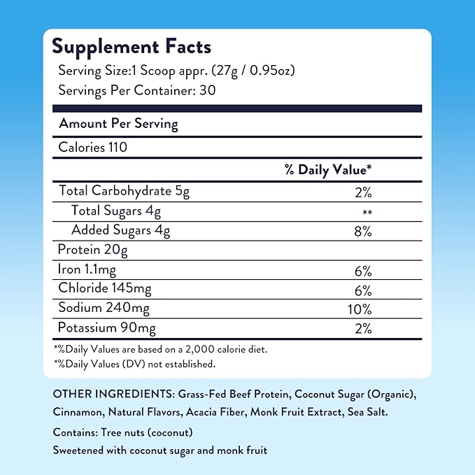 Equip Foods Prime Protein Powder | Clean, Grass Fed Beef Protein Powder for Women & Men | Carnivore Protein Isolate | Paleo, Keto Friendly | Gluten, Dairy Free | 30 Servings, Cinnamon Roll