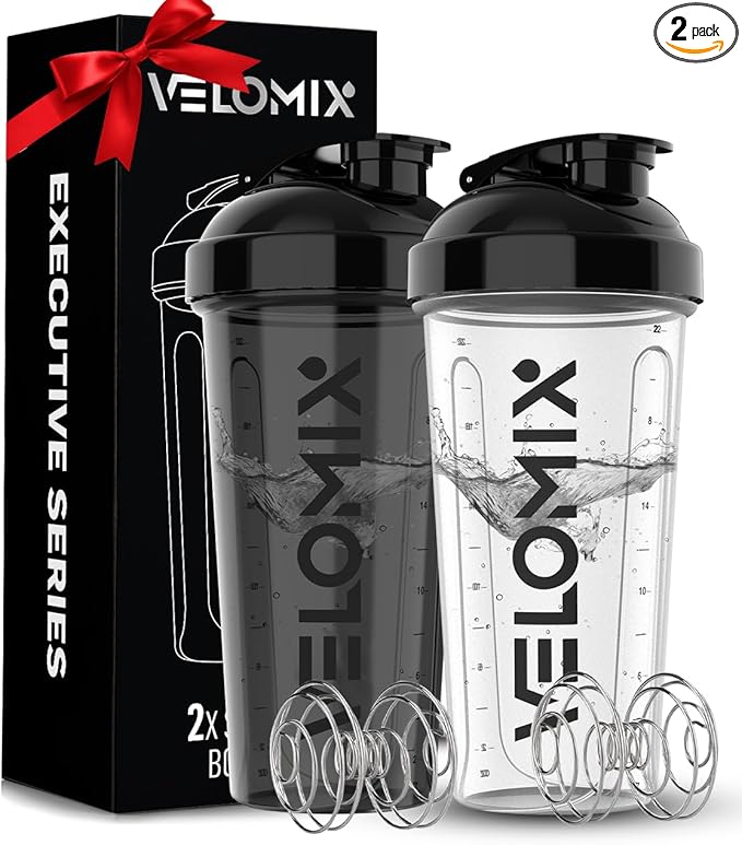 '-2 Pack- 28 oz Protein Shaker Bottles for Protein Mixes - 2x Wire Whisk | Leak Proof Shaker Cups for Protein Shakes | Bottle Pack | Shakers for Protein Shakes-(With Gift Box)