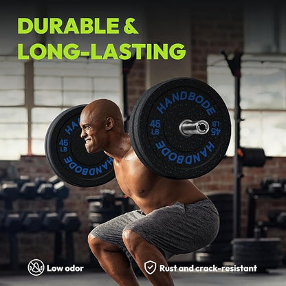 2-Inch Bumper Plates High Bounce, Olympic Weight Plate Set 45/100/160/190/260/300lb, Barbell Weight Plates Set for Home Gym, Colored Weights Rubber Strength Training Plate for Weight Lifting