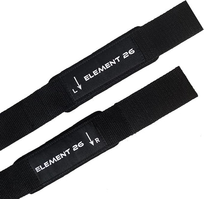 Element 26 Lifting Wrist Straps (Pair) With Guide - Weightlifting & Strength Training Straps for Men and Women