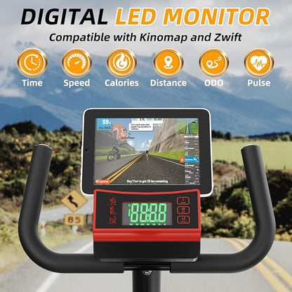 VANSWE Recumbent Exercise Bike for Adults Seniors - Recumbent Bikes for Home with Magnetic Resistance, Bluetooth and App Connectivity, Pulse Sensor