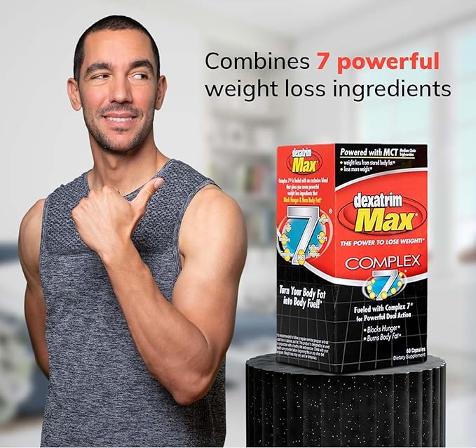 ILIOS Dexatrim Max Complex-7 | Diet Pills to Lose Weight - 7 Powerful Ingredients to Reduce Hunger & Body Fat, Fat Burner Supplements, Weight Loss Pills for Women & Men, 1 Pack w/ 60 Capsules