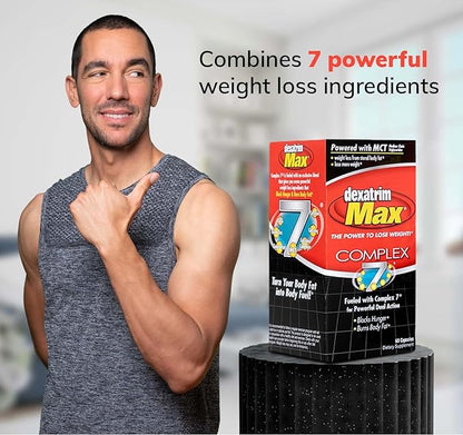 ILIOS Dexatrim Max Complex-7 | Diet Pills to Lose Weight - 7 Powerful Ingredients to Reduce Hunger & Body Fat, Fat Burner Supplements, Weight Loss Pills for Women & Men, 1 Pack w/ 60 Capsules
