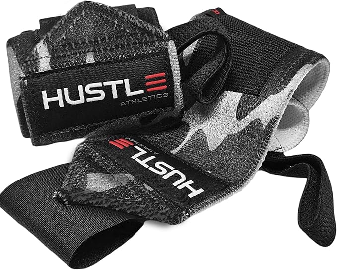 Hustle Athletics Wrist Wraps for Weightlifting – Max Wrist Support for Safe & Heavy Lifts, USPA Approved 18" & 12" Lengths, Thumb Loop Gym Straps for Powerlifting & Weight Lifting for Men and Women