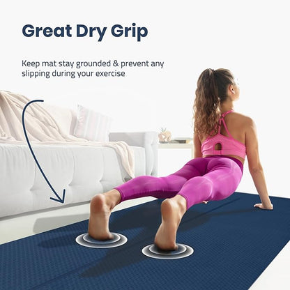 Extra Wide Yoga Mat for Men Women (72"L x 36"W) Non Slip Fitness & Exercise Mat with Alignment Marks for Yoga, Pilates, Floor Workouts