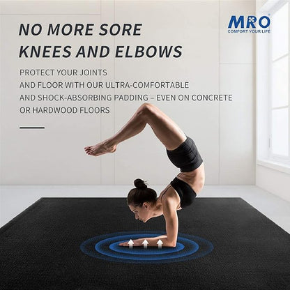 MRO Extra Large Yoga Mat, 12'x6'/9'x6'/7'x5'/6'x4' (9MM) Extra Wide and Thick Exercise Mats for Home Gym Workout, Non-Slip, Soft for Women and Men Fitness, Ideal for Barefoot Yoga, Pilates, stretching