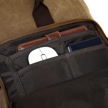 Kalesi Gym Duffle Bag Backpack 4-Way Vintage canvas with Shoes Compartment for travel Sport Hiking laptop (Vintage coffee)