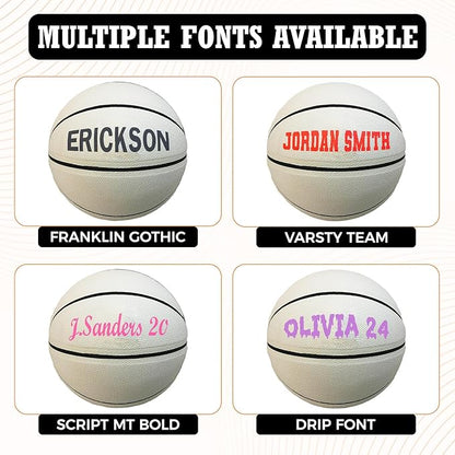 HAMMET Personalized Basketball – Customized Basketball with Your Name or Text – Multiple Colors, Fonts & Designs Available – Durable for Indoor and Outdoor - Ideal Gift for Son, Daughter, Boy or Girl
