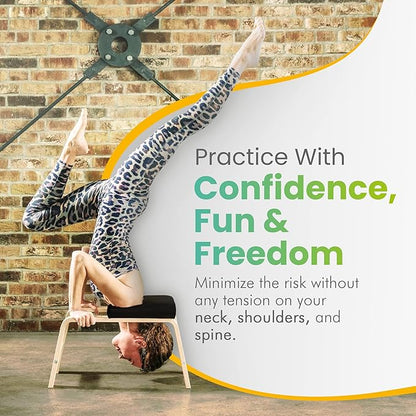 FeetUp - The Original Yoga Headstand Bench, Vegan Handstand Trainer Bench and Stand, Strength Training Inversion Equipment for Relaxation and Strength, Includes App & Starter Kit, #1 Worldwide