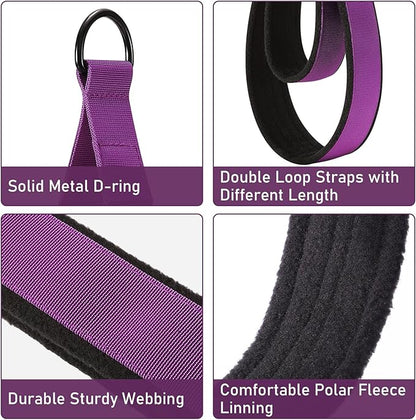 TOBWOLF Pilates Straps - Double Loop D-Ring Straps for Reformer, Padded, Home Gym Workout