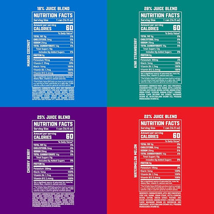 Gorilla Energy Drink, Variety Pack, 200mg Natural Caffeine, Real Fruit Juice Squeezed & Concentrated, L-Theanine, Taurine, Ginseng, Acetyl L-Carnitine, No Added Sugar and No Artificial Colors, 12 Pack