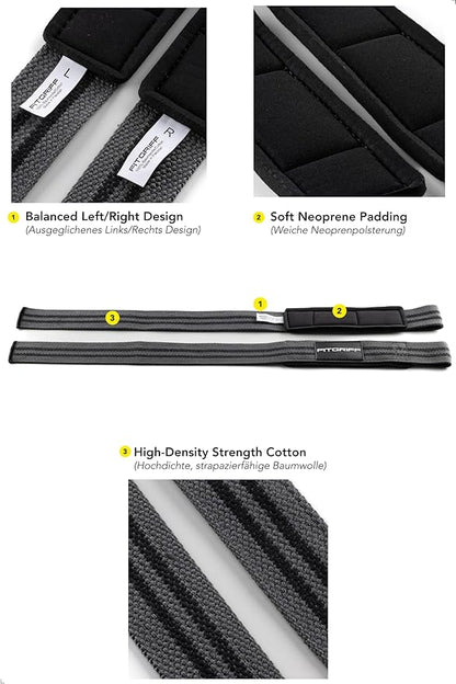 Fitgriff® Lifting Straps & Wrist Wraps (Bundle) Superior Support for Weightlifting & Gym Workouts - for Men and Women