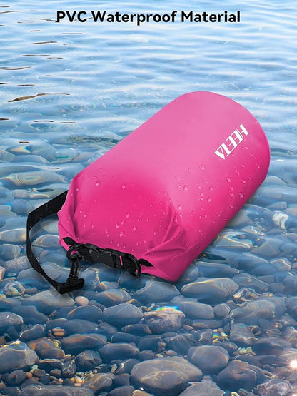 HEETA Waterproof Dry Bag for Women Men(Upgraded Version) 5L/10L/20L/30L/40L Roll Top Lightweight Dry Storage Bag Backpack with Emergency Whistle for Travel, Swimming, Boating, Kayaking, Camping, Beach