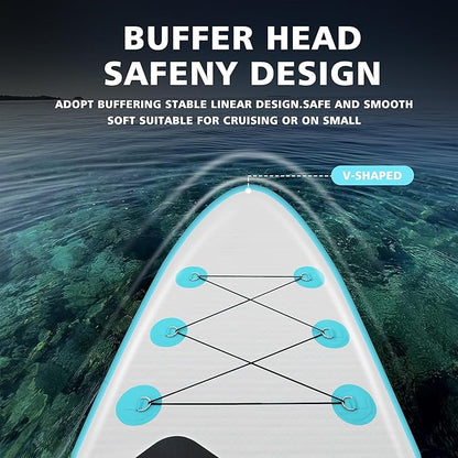 Inflatable Stand Up Paddle Board 10‘x30‘‘- Ultra-Light SUP with Backpack, Pump, Paddle, Coil Leash, 3 Fins, Repair Kit, Stable Design, Non-Slip EVA Deck for Adults & Youth