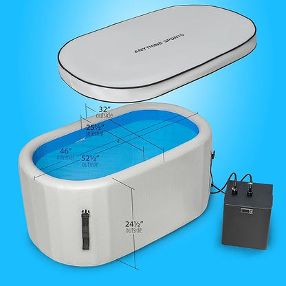 Glacier Ice Bathtub with Chiller. 1 HP Chiller with Tub Included (Gray, 1 HP)