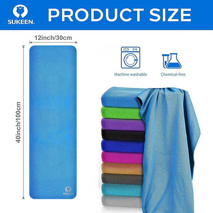 Sukeen 12 Pack Cooling Sports Towel Bulk (40"x12"), Quick-Drying Neck Cooling Wraps, Soft & Breathable Microfiber Ice Towel for Athletes, Sports Fitness Enthusiasts in Gym, Workers in Outdoor Summer